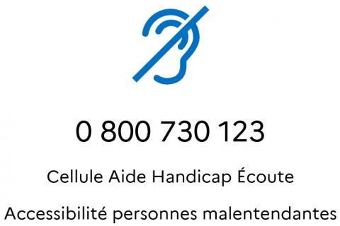 Numéro accessible personnes malentendantes
0 800 730 123